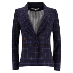 Veronica Beard Wool Blend Plain Check Jacket