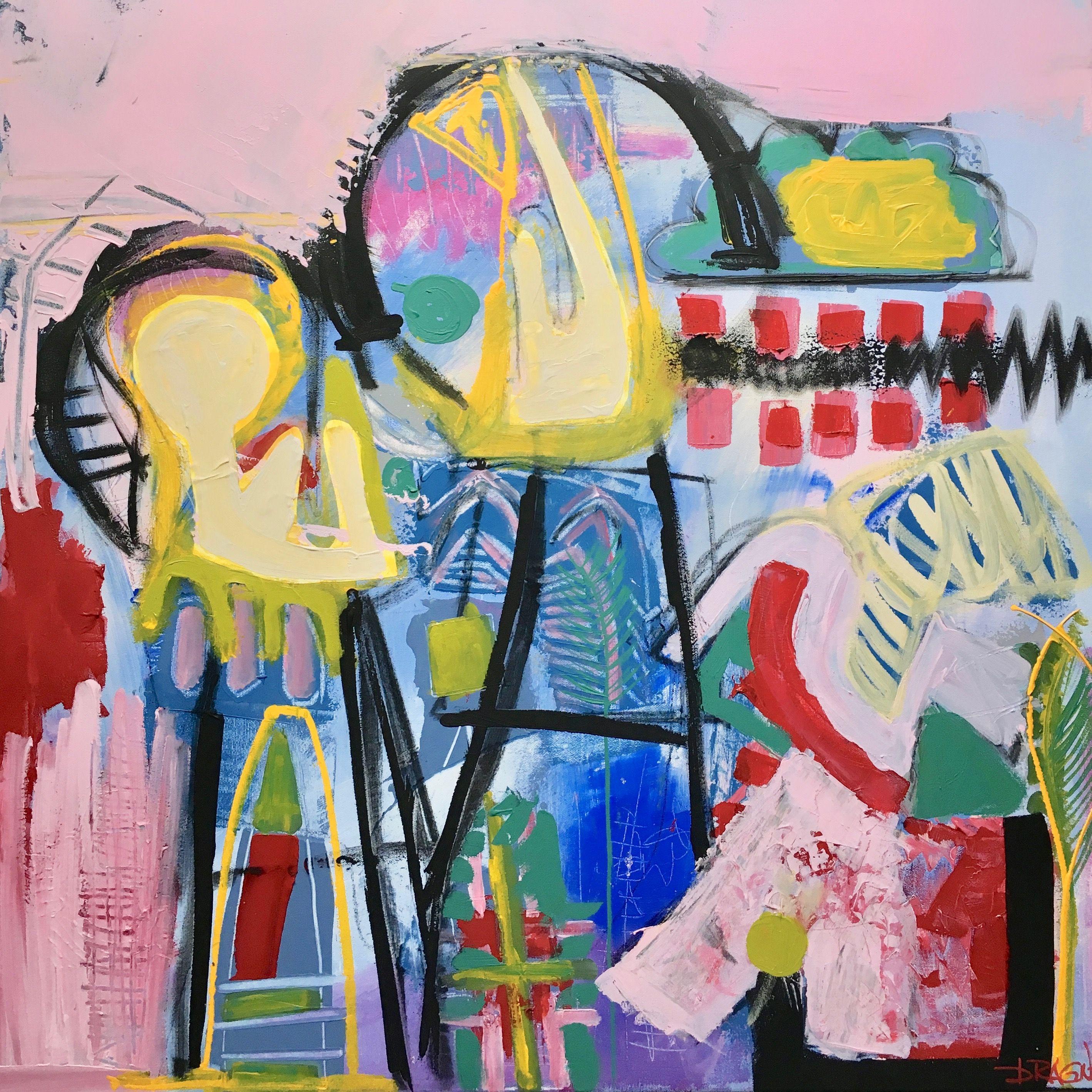 Â¿QuÃ© pasa en el JardÃn del EdÃ©n?, Técnica mixta sobre lienzo - Mixed Media Art de Veronica Dragnef