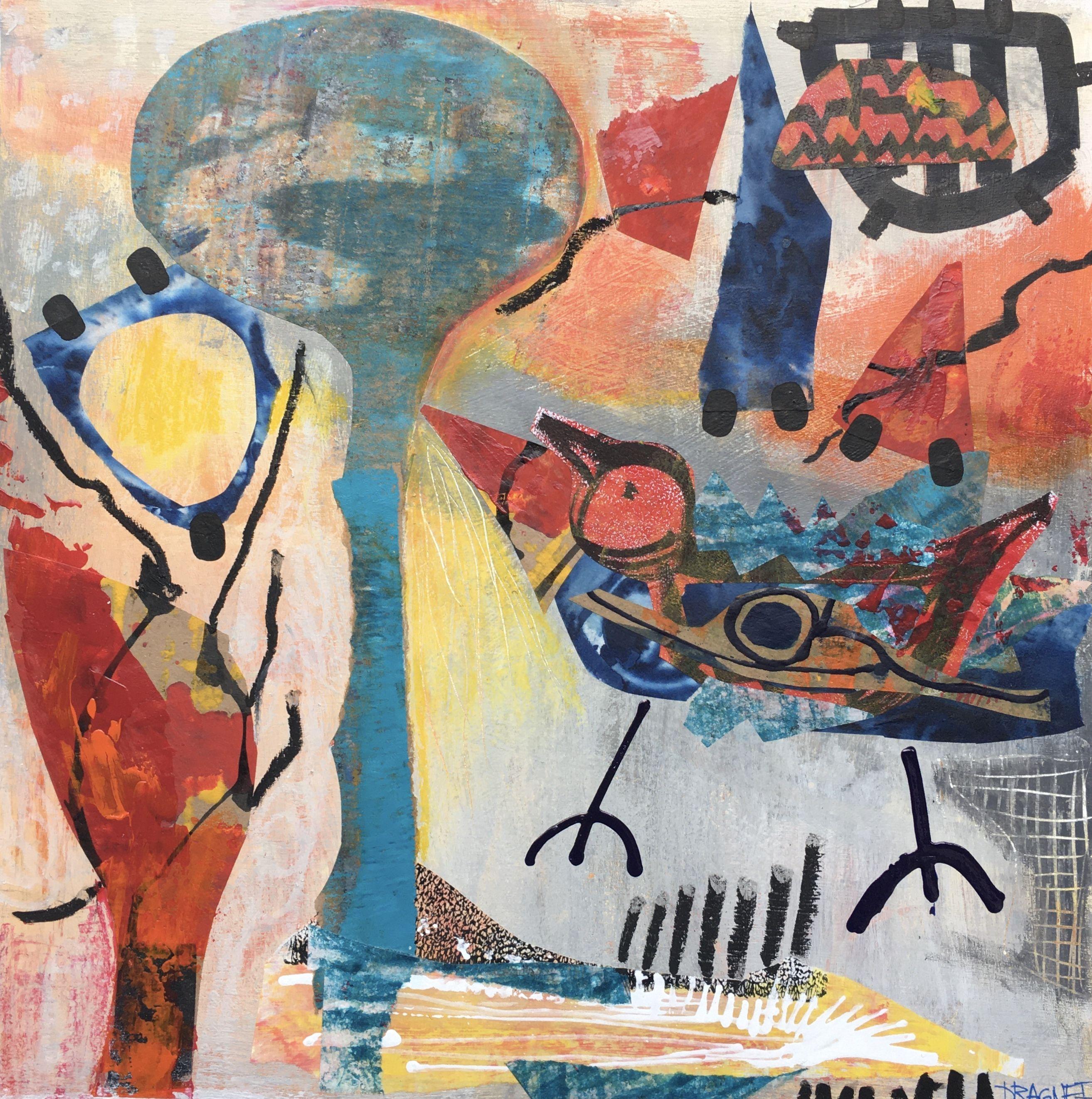 Stai lontano dai capricci, Tecnica mista su pannello di Wood - Mixed Media Art di Veronica Dragnef