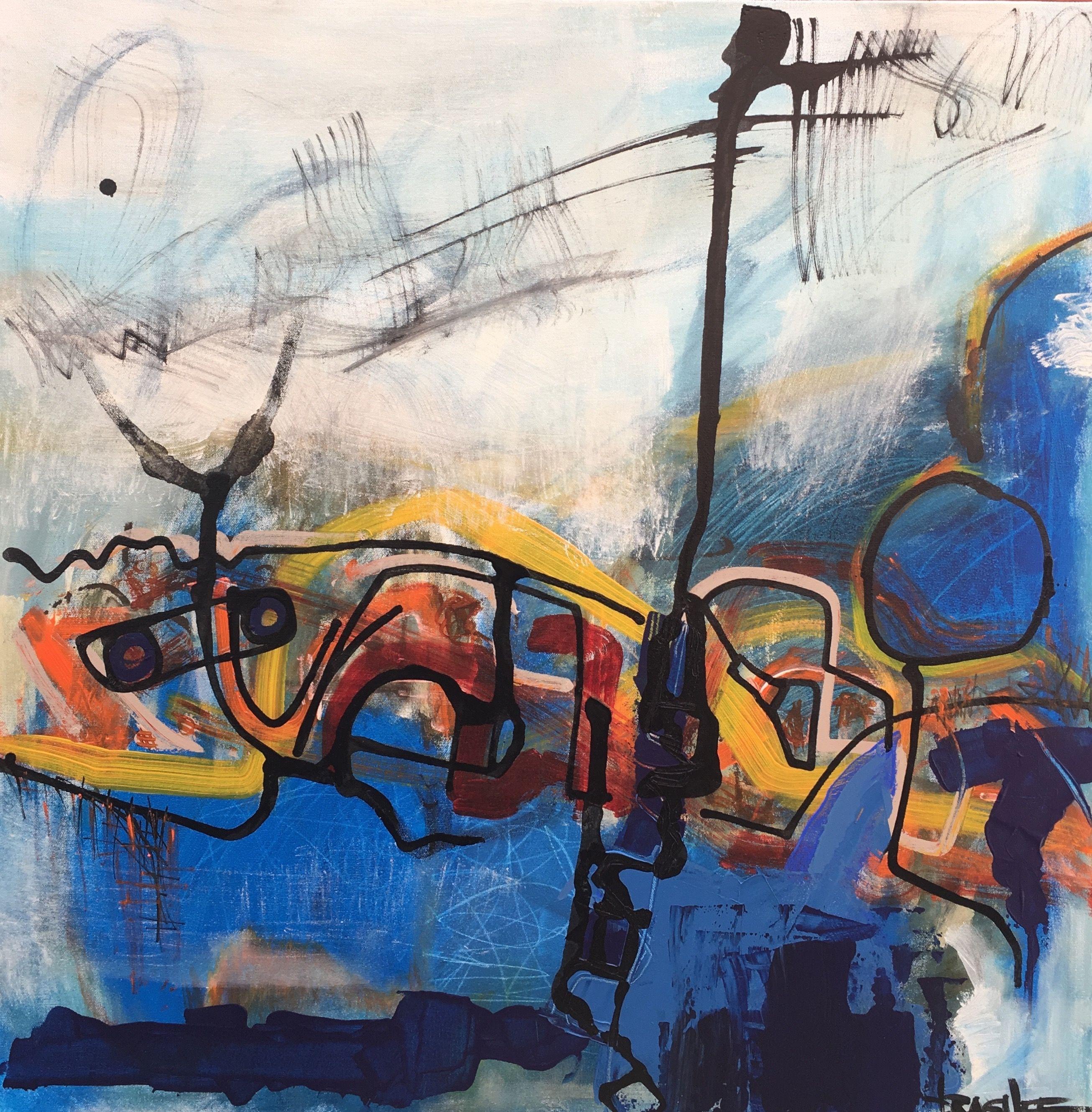 Abstract Painting de Veronica Dragnef - Una Ilustración de WabiSabi, Pintura, Acrílico sobre Lienzo