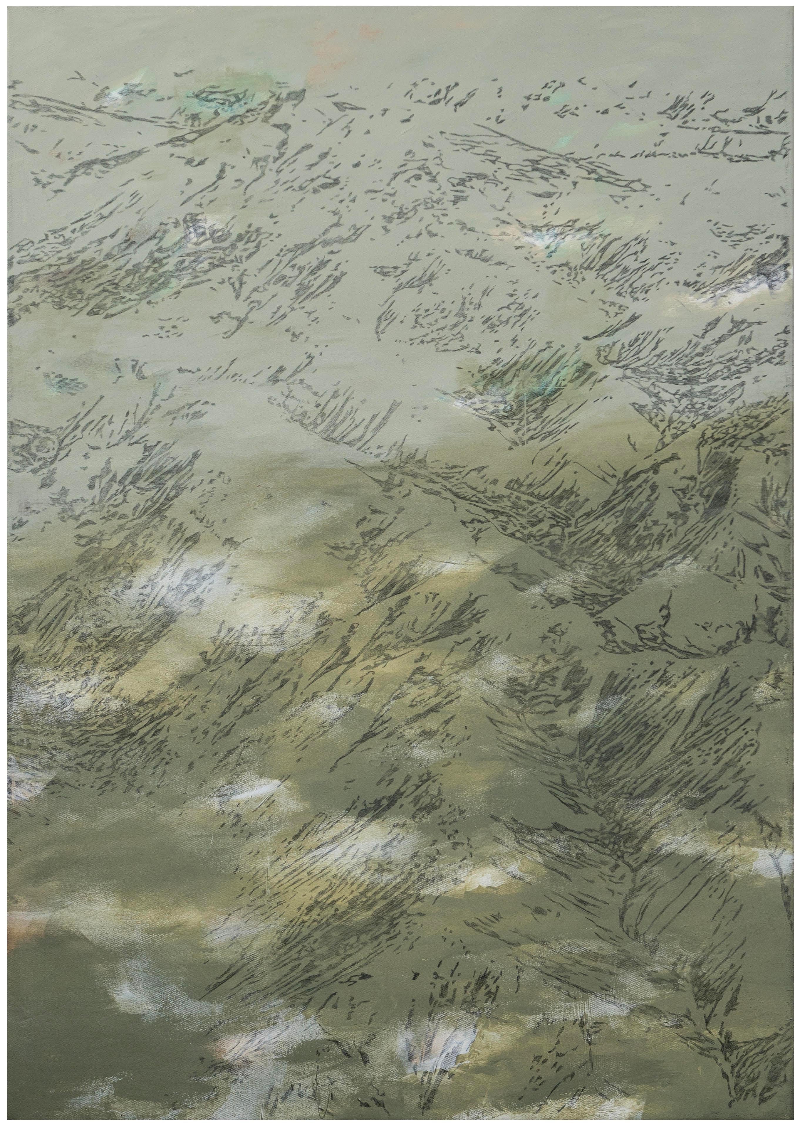 Green Mountains - Zeitgenössische Green-Mountain-Landschaft Acrylgemälde