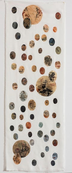 Botanica giapponese, Originale parete tessile astratta contemporanea a tecnica mista