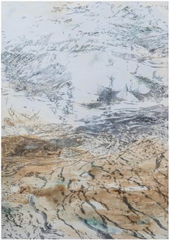 Ciel de montagne - Peinture acrylique contemporaine d'un paysage de montagne