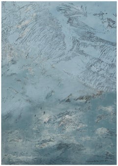 Still Blue - Contemporary Mountain Landscape Acrylic Painting