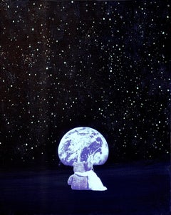 Ground Control - Little Boy Hugging a Teddy Bear, Under Stars, Glow In The Dark