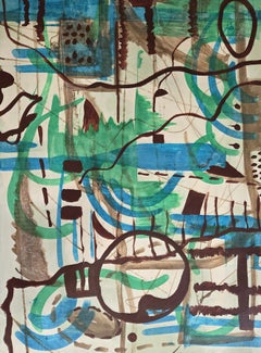 Exploration (Acrylfarbe, Walnuss-Tinte, auf Aquarellpapier)