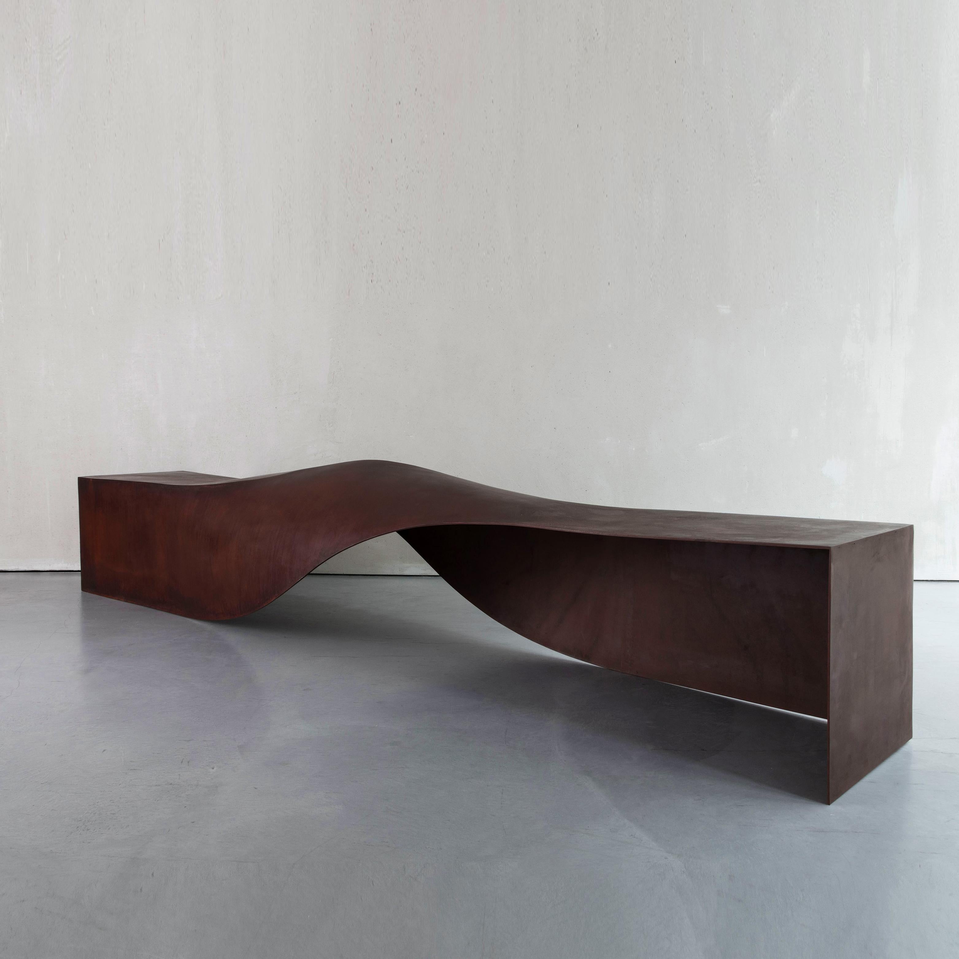 The Soul Sculpture Bench is inspired by Nature’s spiral movements that may be observed in elements of infinity such as galaxies, DNA chains, hurricanes, or in the movement of the water flowing downstream.

The piece received the HiMacs Street