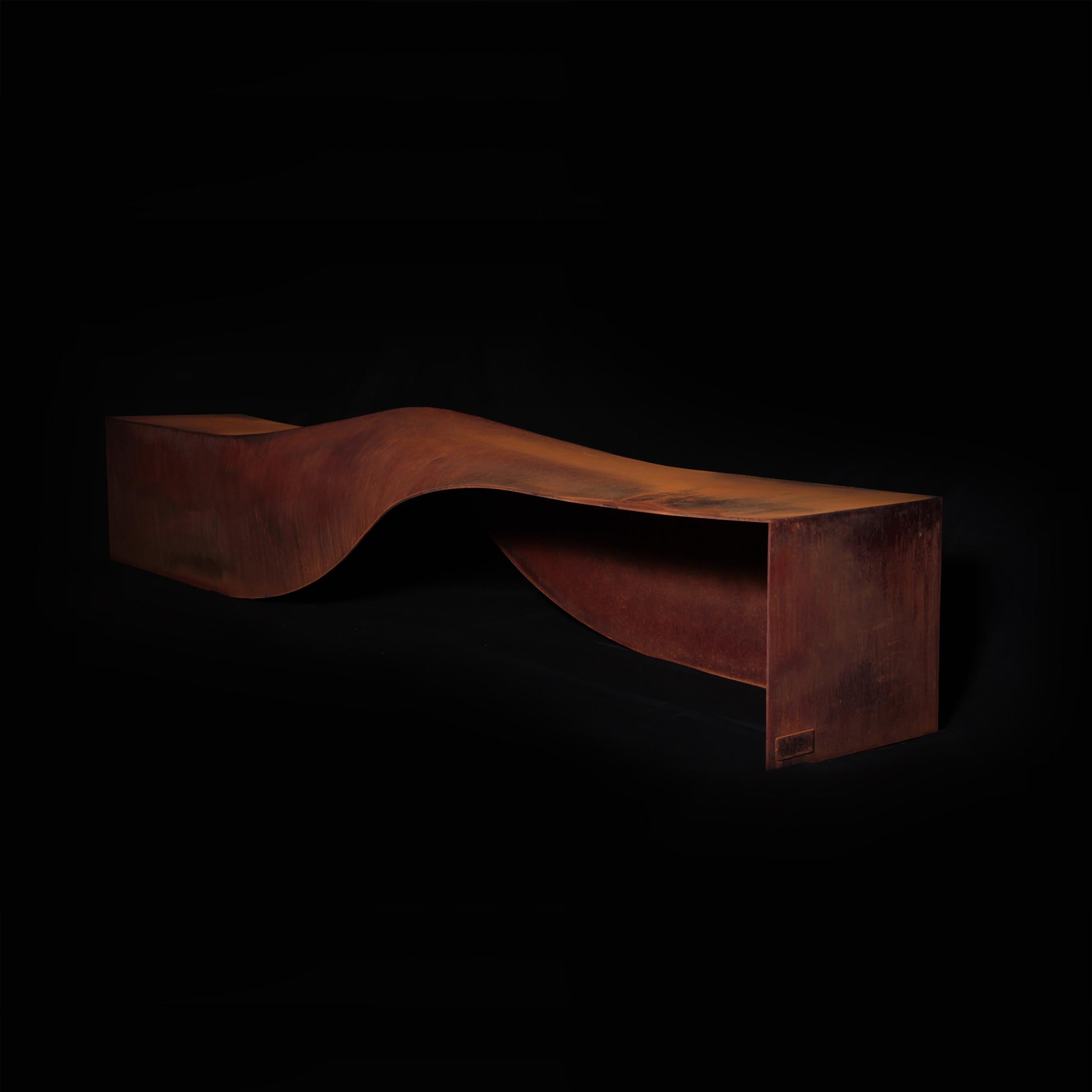 Verónica Mar Soul Sculpture Bench in Core-Ten Steel In New Condition For Sale In New York, NY