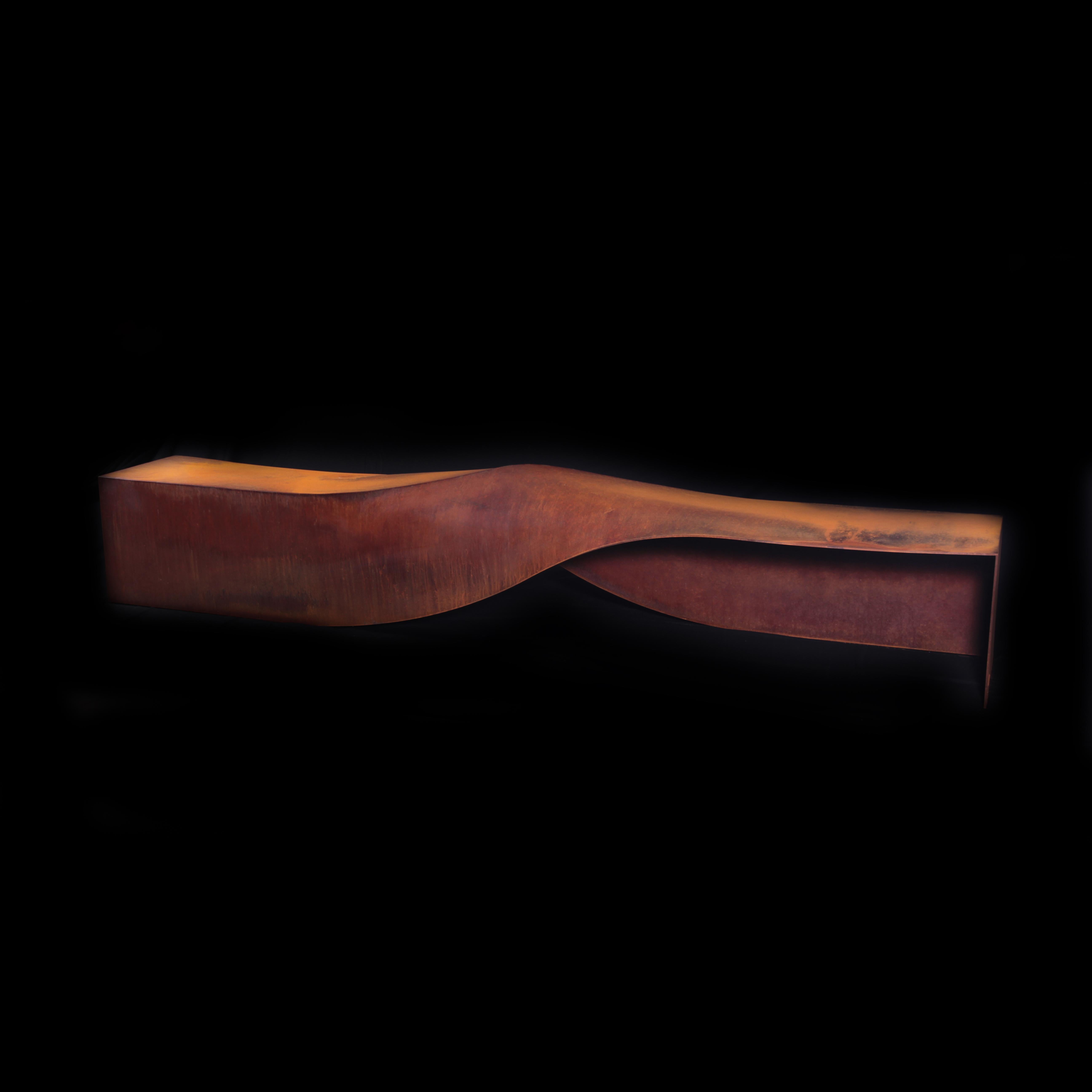 Verónica Mar Soul Sculpture Bench in Core-Ten Steel For Sale 2