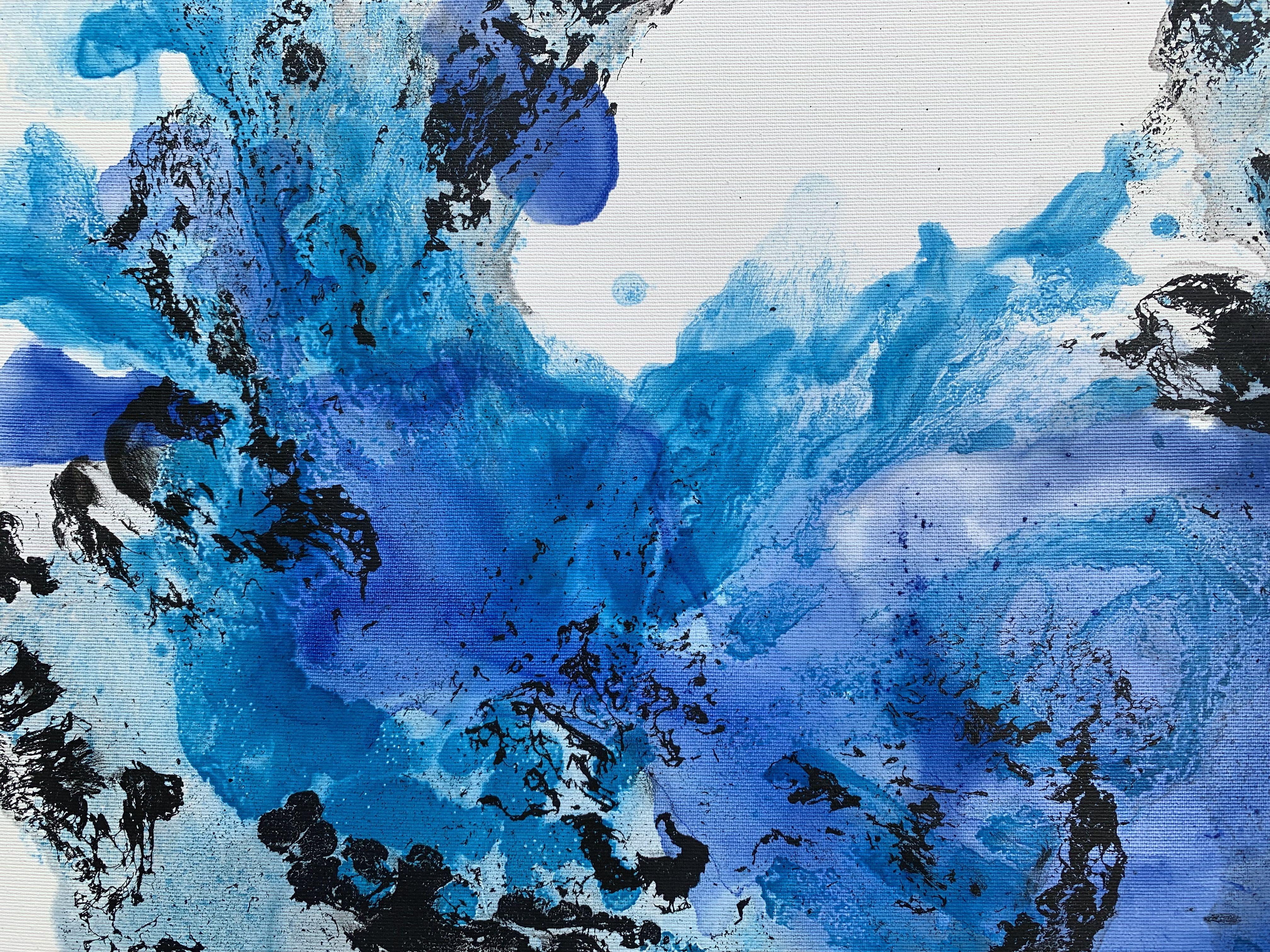 Blue Flame 10, Pittura, Acrilico su tela in vendita 2