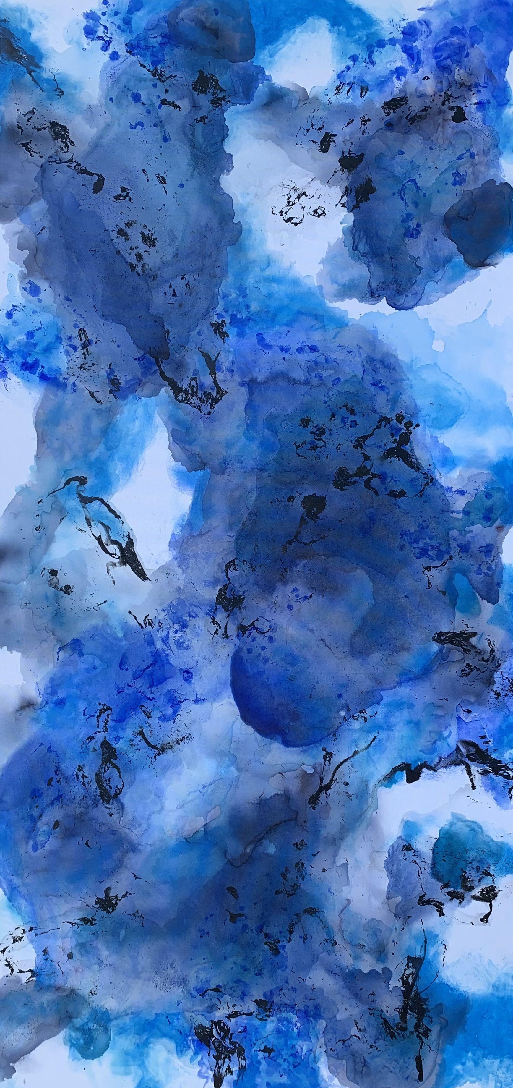 Llama azul 7, Pintura, Acrílico sobre lienzo - Painting de Veronica Vilsan