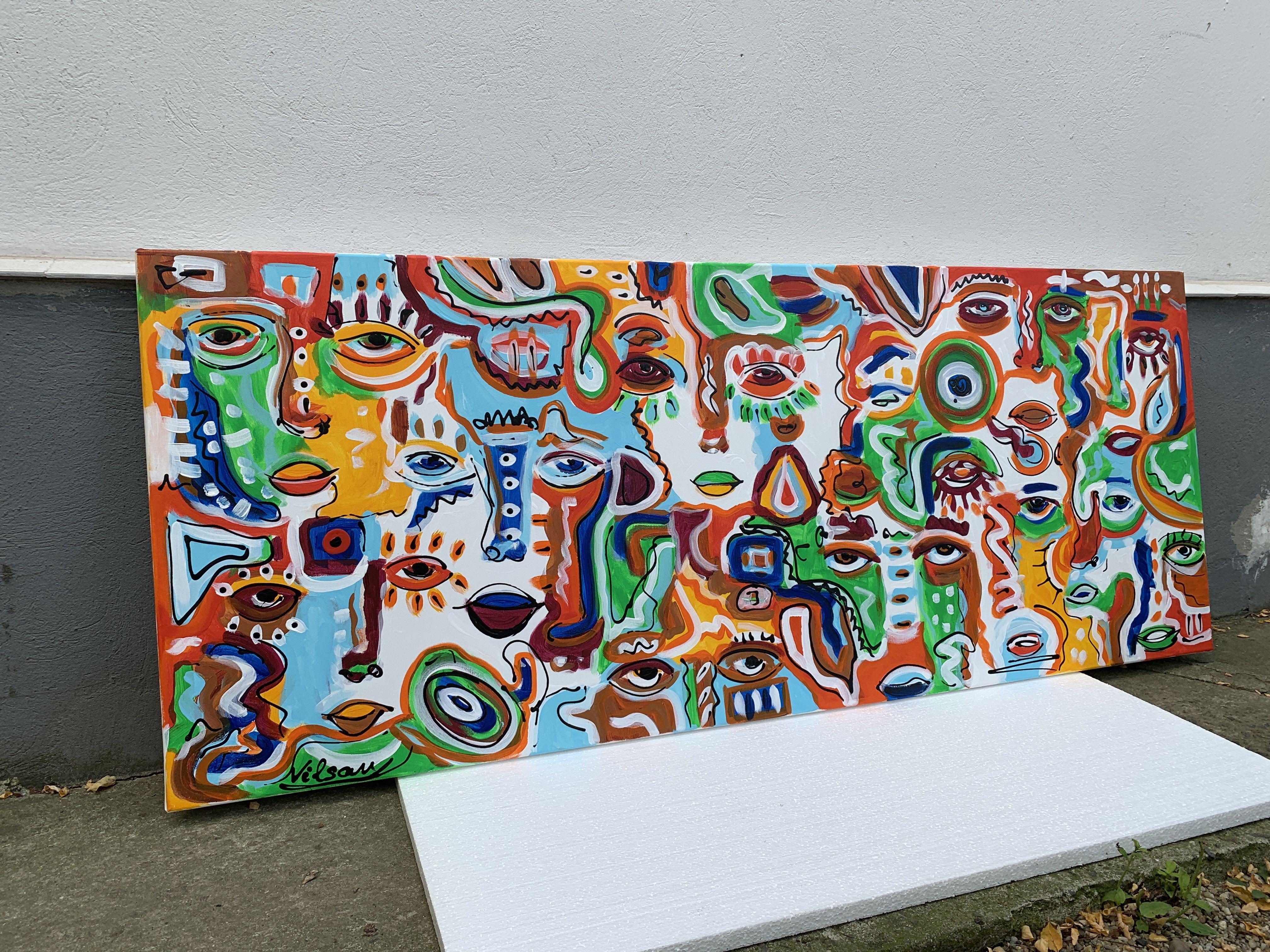 Free Spirits 13, Peinture  l'acrylique sur toile - Expressionnisme abstrait Painting par Veronica Vilsan