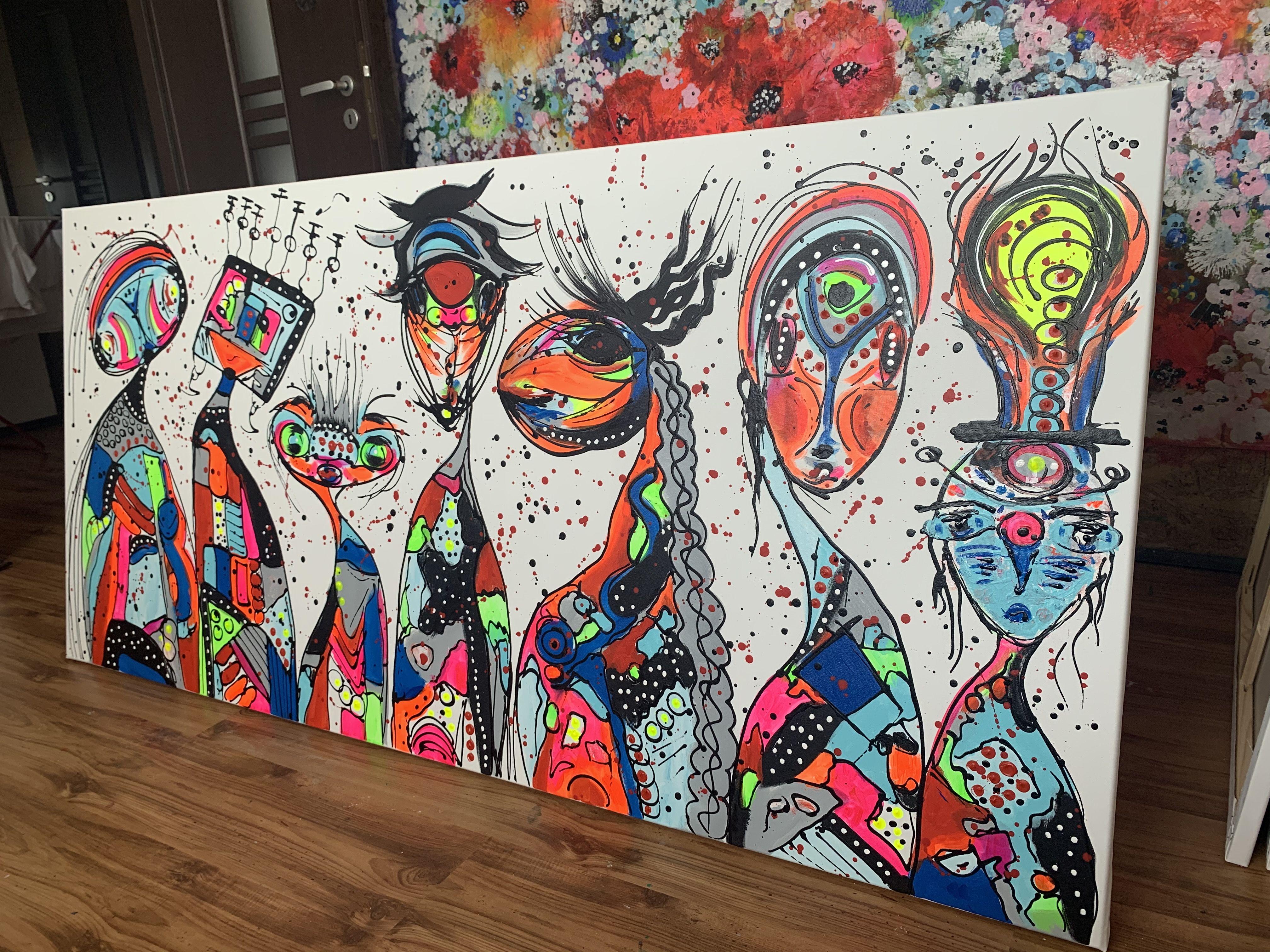 Friends 42, 180x85cm, Painting, Acrylic on Canvas 3