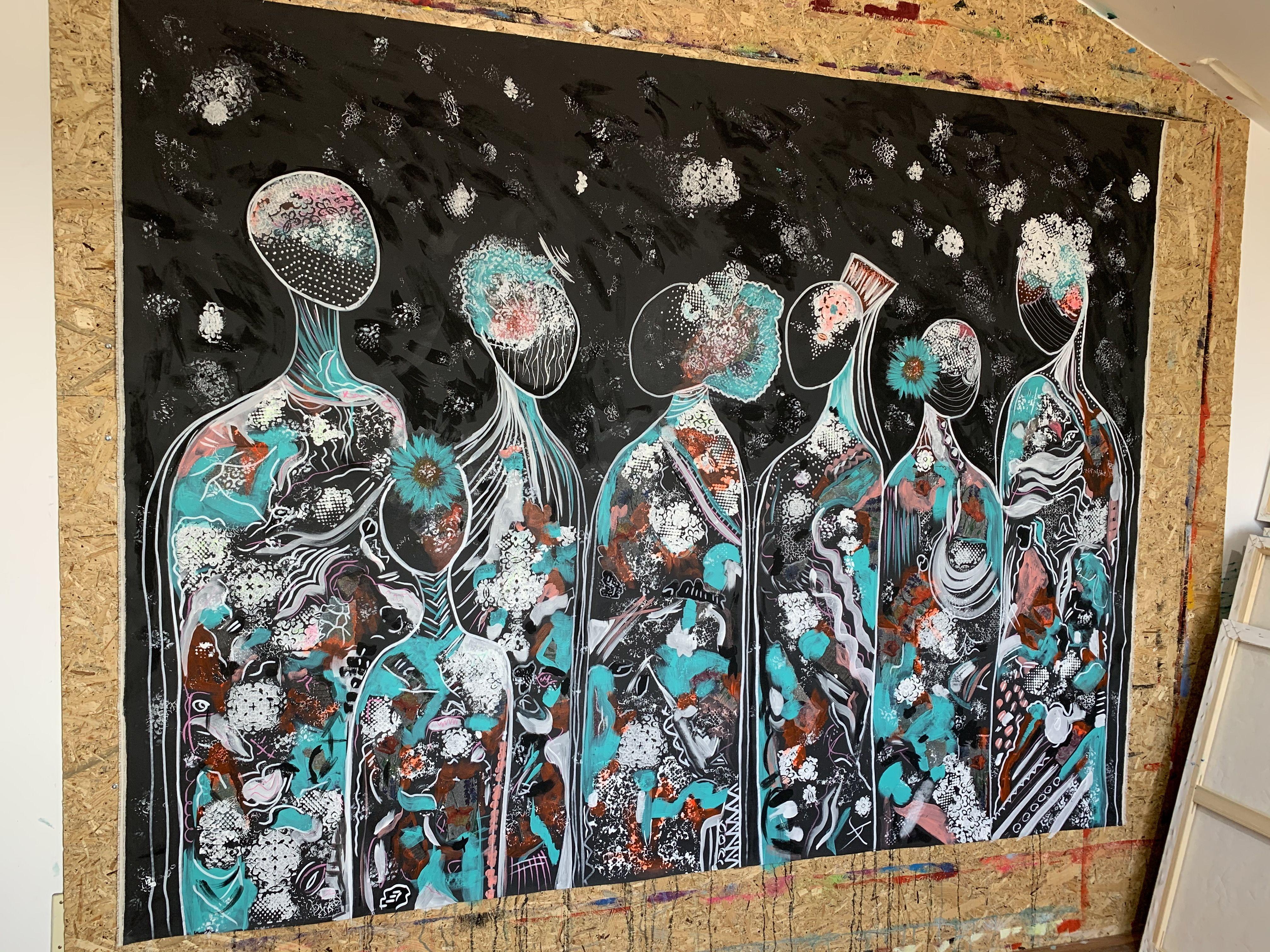 Amici 58, Pittura, Acrilico su tela - Painting Astratto di Veronica Vilsan