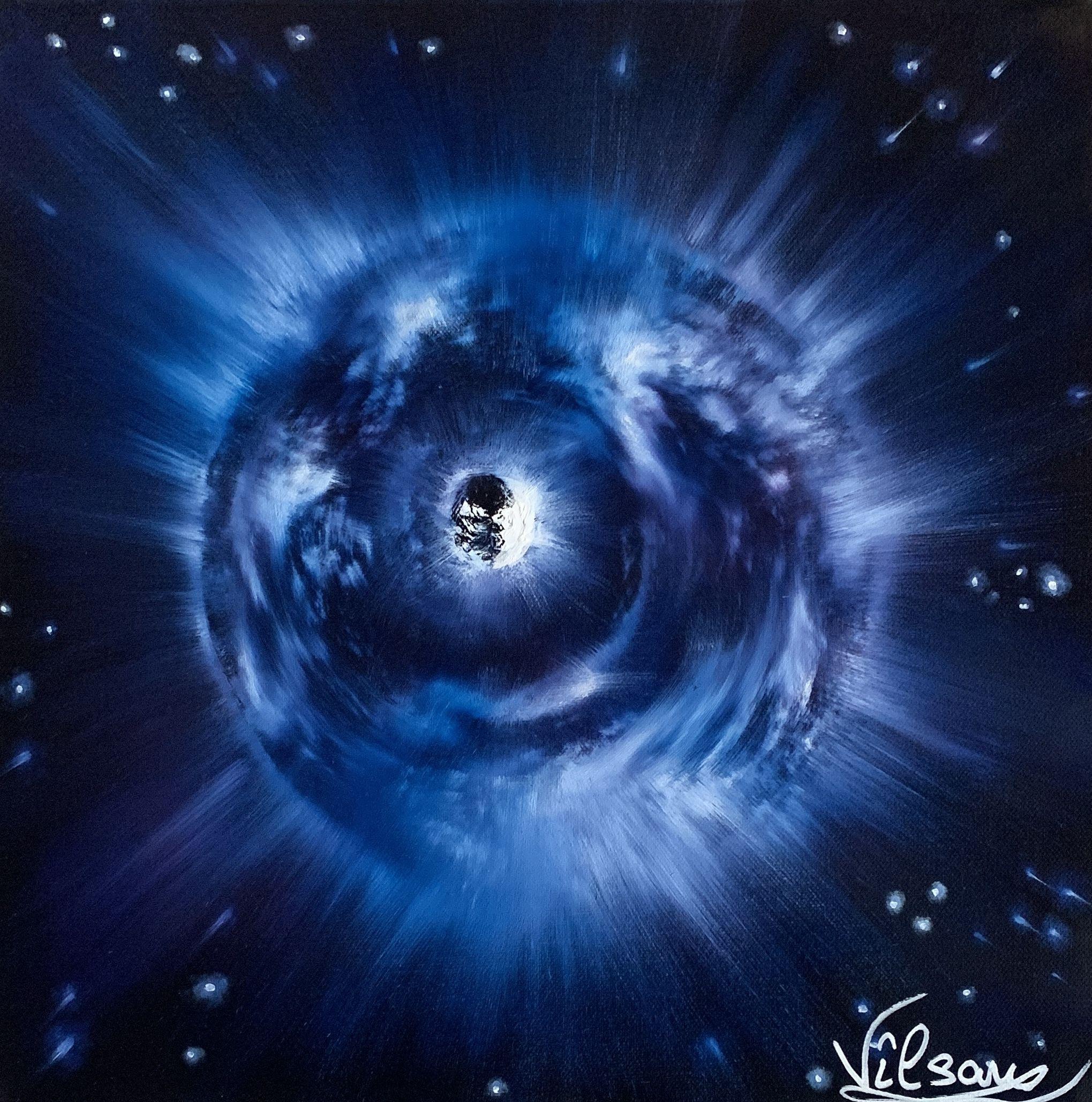 Abstract Painting di Veronica Vilsan - Interstellar 15, Pittura, Olio su tela