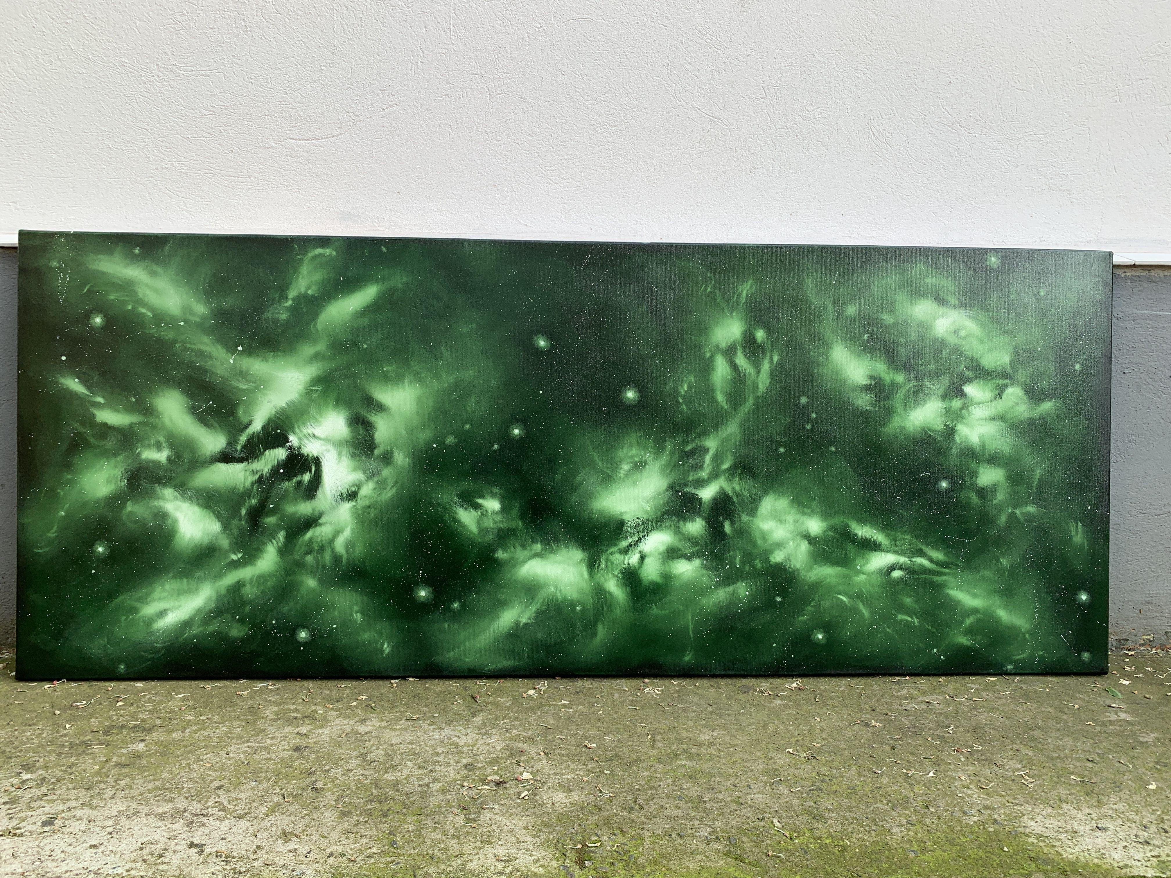 Dipinto a mano. Non è una stampa. Il dipinto è firmato sul retro. Data.  Dipinto originale di FINE ART contemporanea, olio su tela 100% cotone.    Titolo: Interstellar 3 , 2022, pronto per essere appeso  Dimensioni: 59 x 23,5