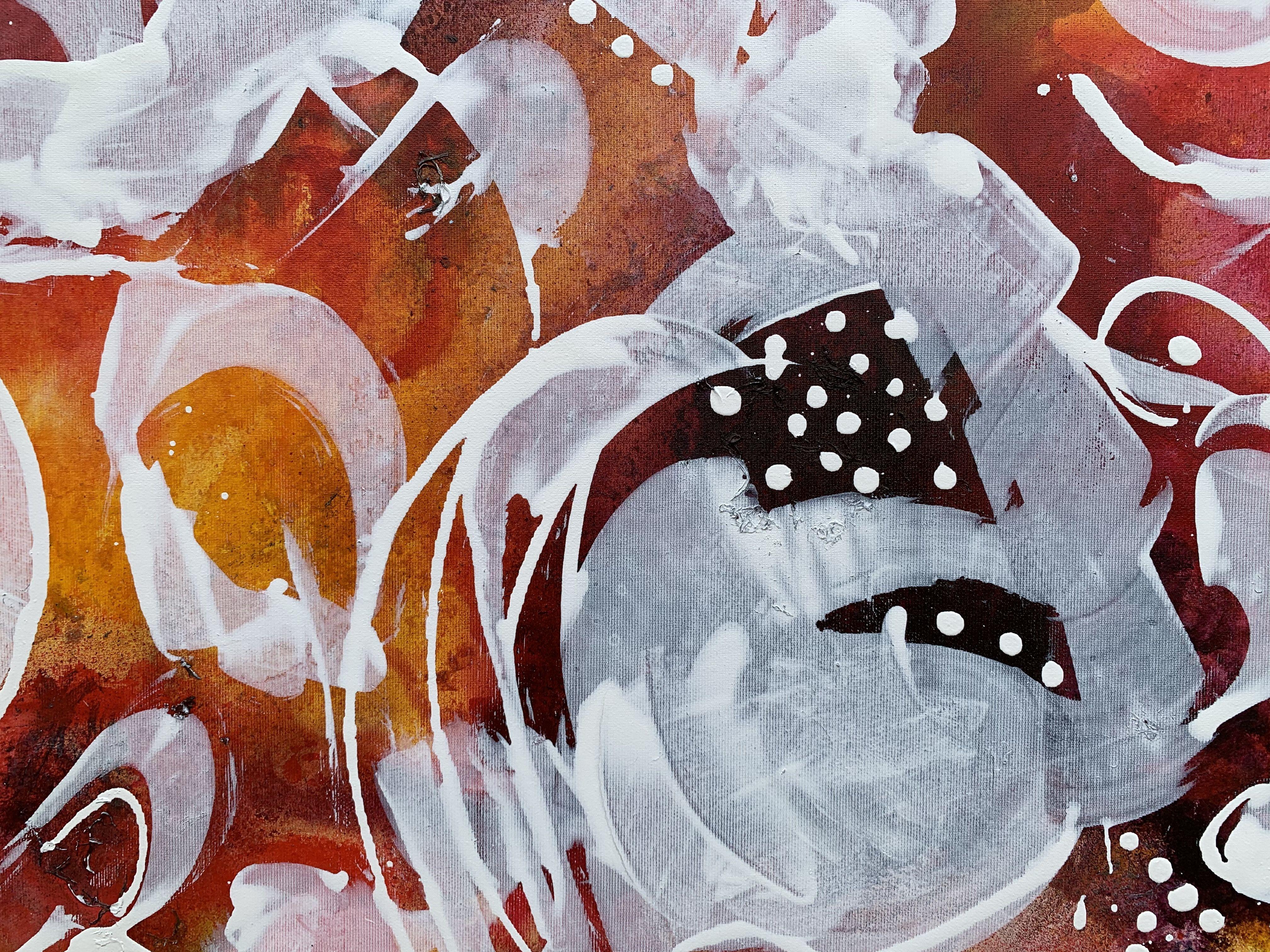 Vita a colori 53, Pittura, Acrilico su tela - Abstract Painting Grigio di Veronica Vilsan