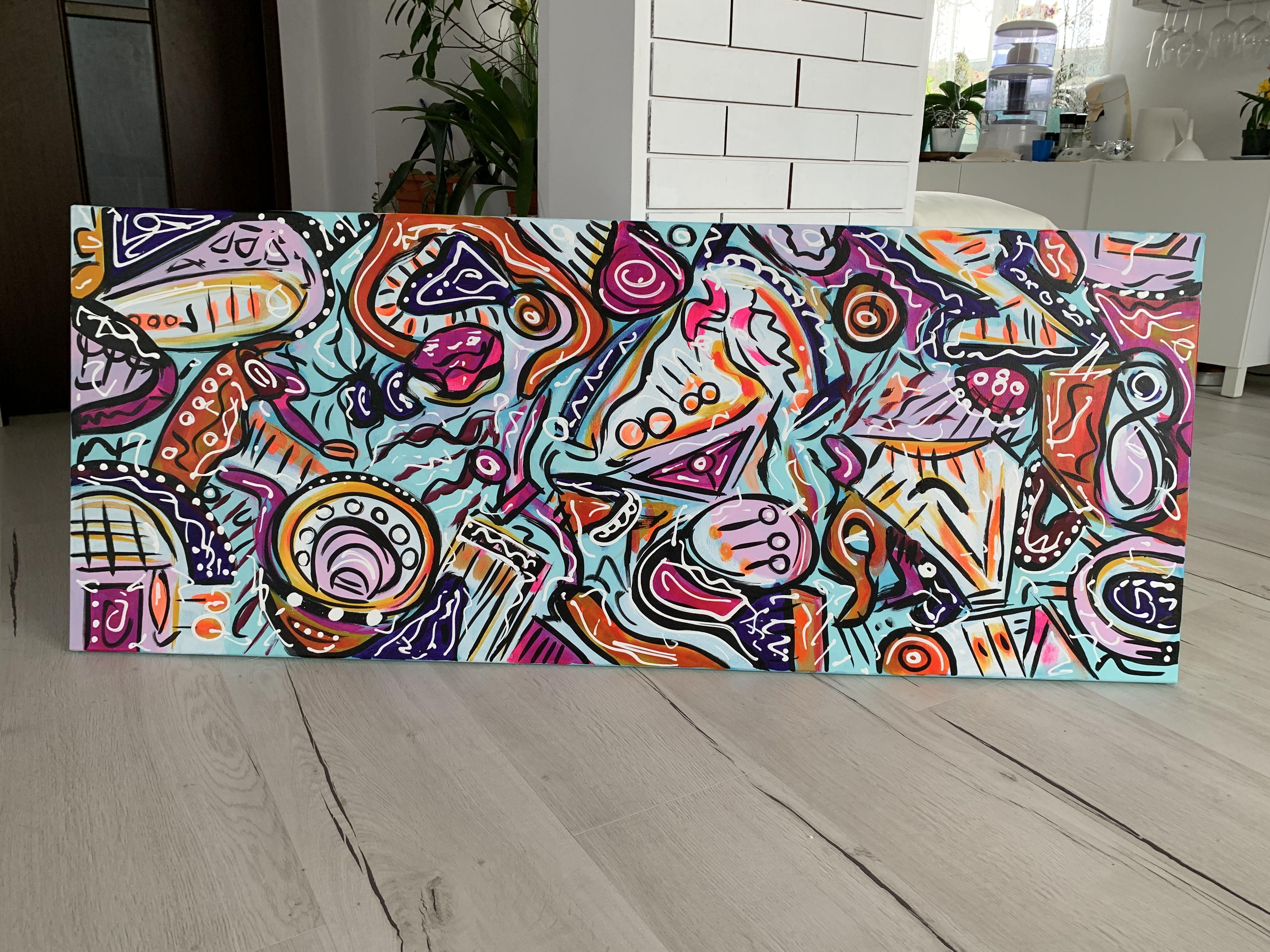 Vita a colori 72, Pittura, Acrilico su tela in vendita 1