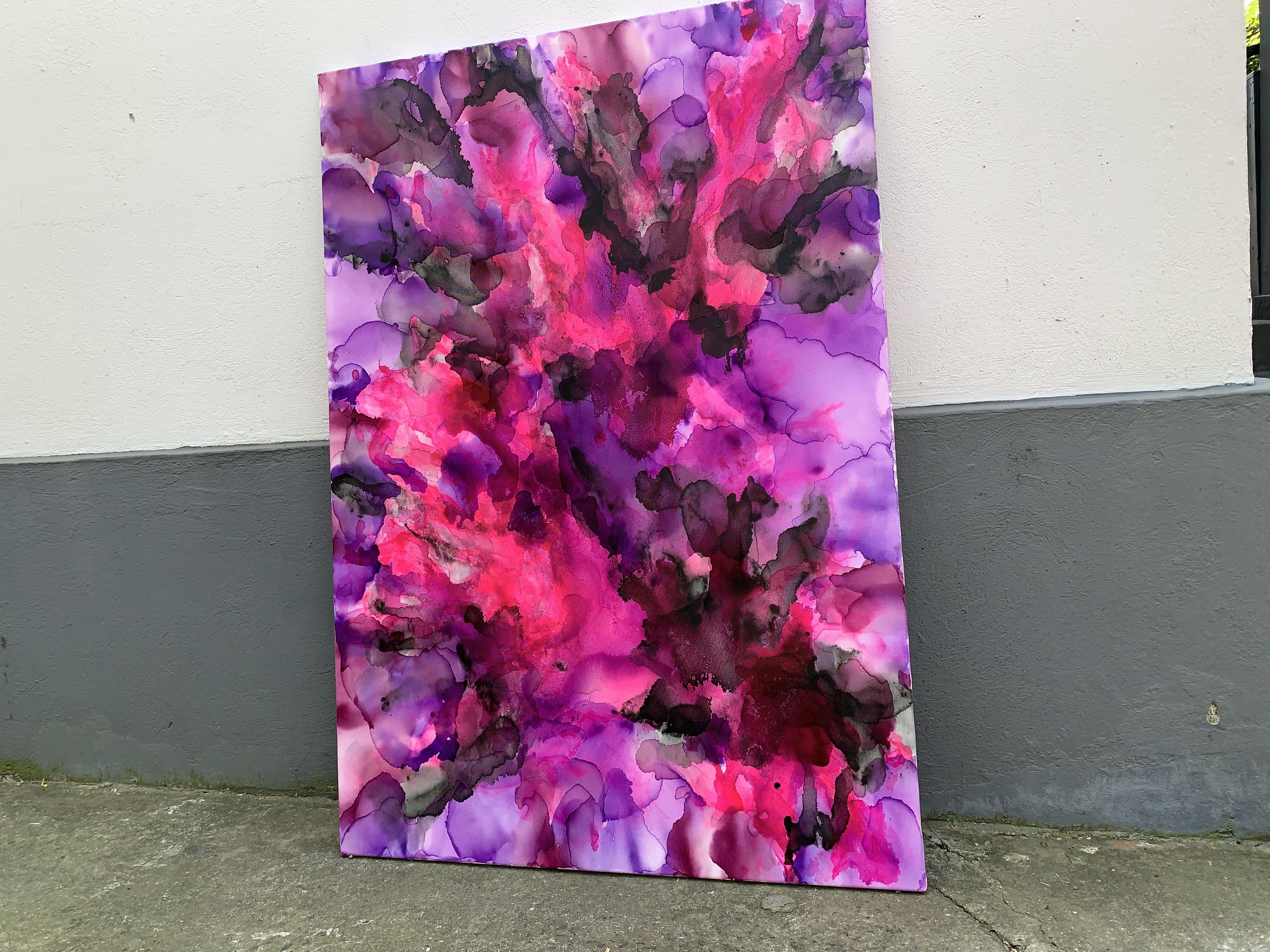 Violet Flame 13, Pittura, Acrilico su tela in vendita 1