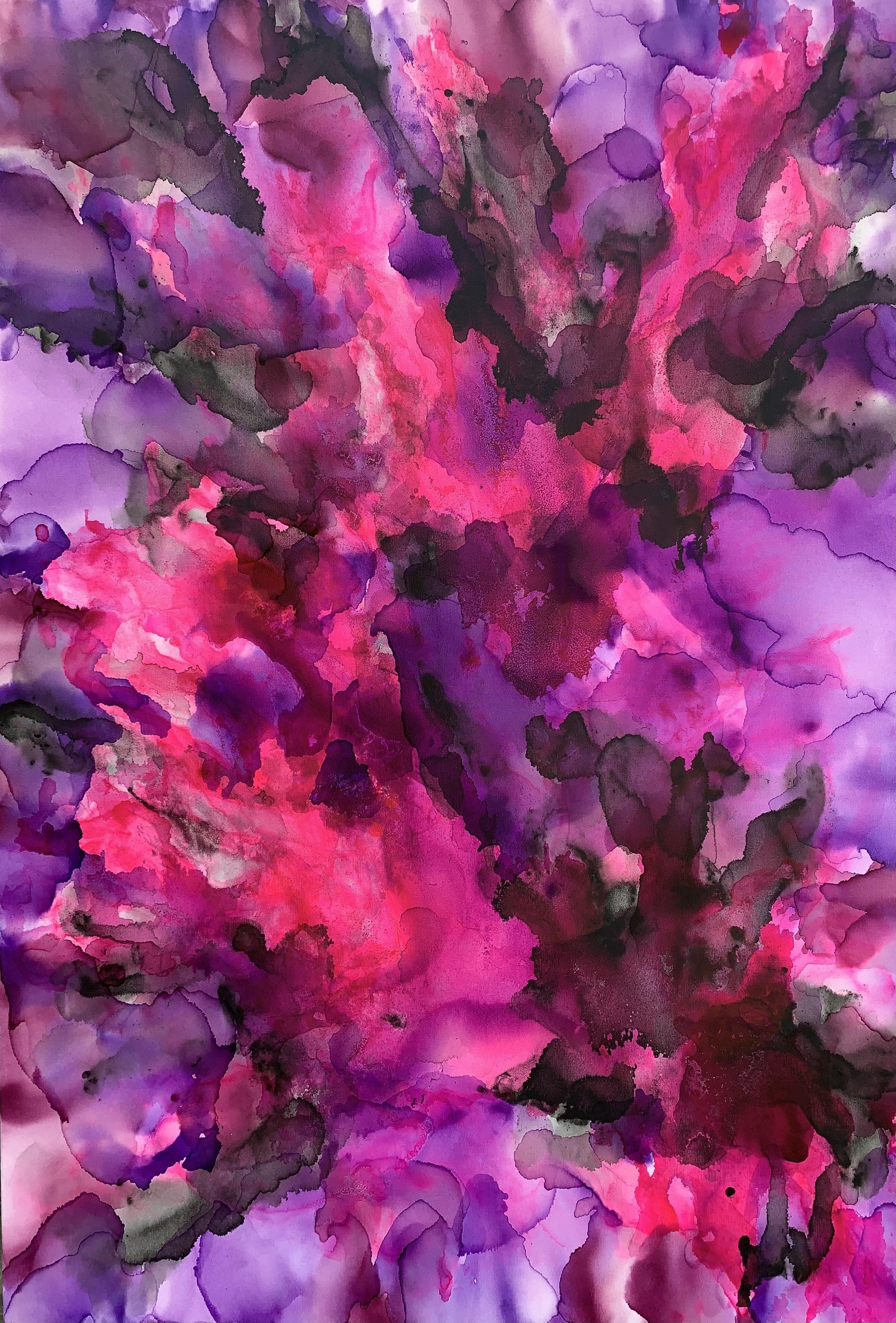 Violet Flame 13, Pittura, Acrilico su tela - Painting di Veronica Vilsan