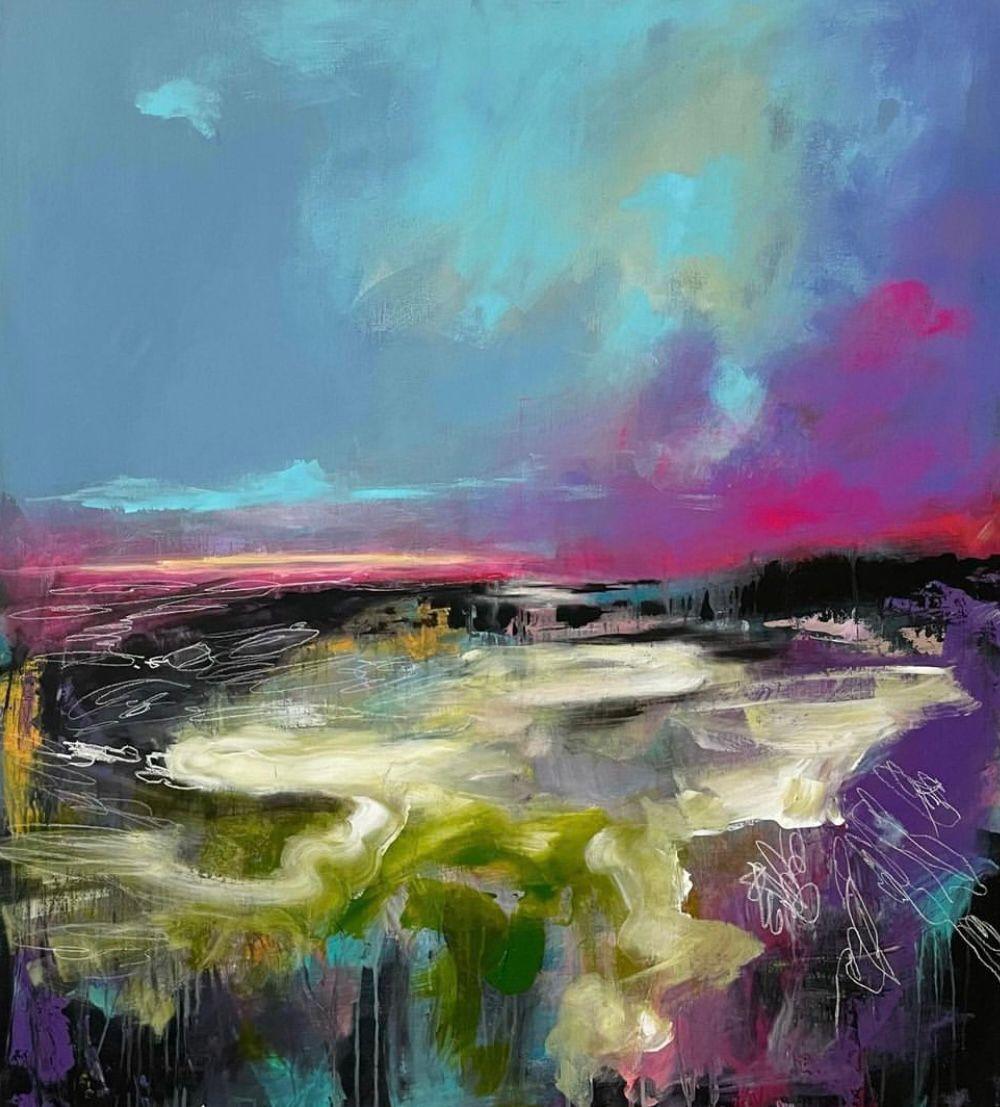 Veronika Kudashova  Landscape Painting - «high tide» , 110x100cm