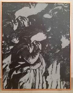 Körperstudie 2 - Contemporary Silk Screen Graphite Print