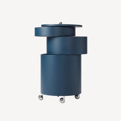 Verpan Barboy Side Table and Mobile Storage by Verner Panton, Blue