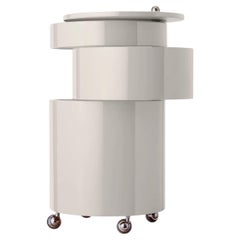 Verpan Barboy Side Table and Mobile Storage by Verner Panton, Cream White