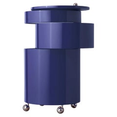 Verpan Barboy Side Table and Mobile Storage by Verner Panton, Deep Blue