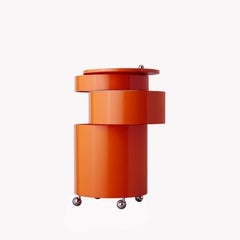 Verpan Barboy Side Table and Mobile Storage by Verner Panton, Fresh Orange
