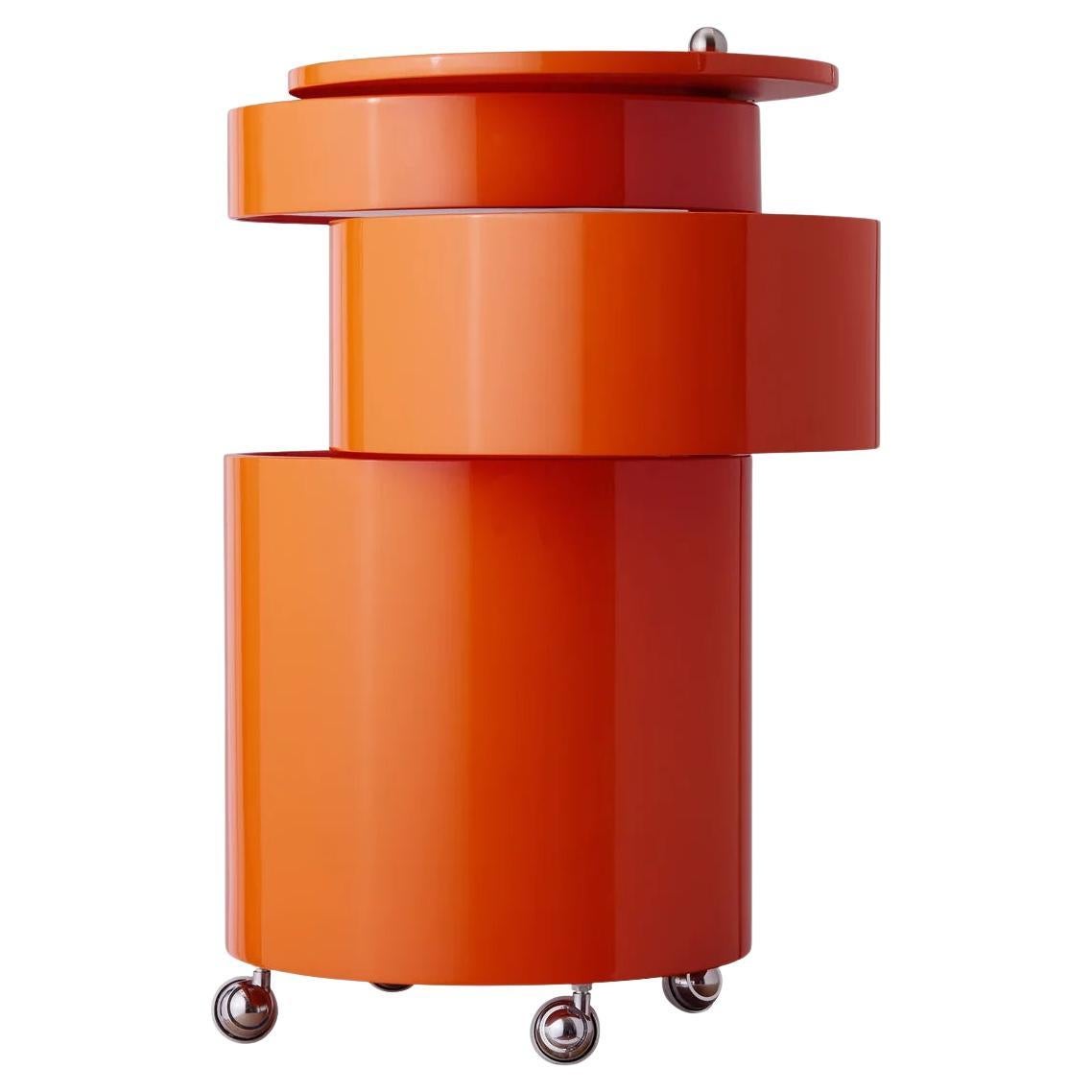 Verpan Barboy Side Table and Mobile Storage by Verner Panton, Fresh Orange in vendita