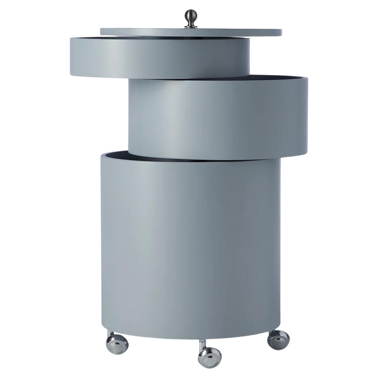 Verpan Barboy Side Table and Mobile Storage by Verner Panton, Lilac Grey For Sale