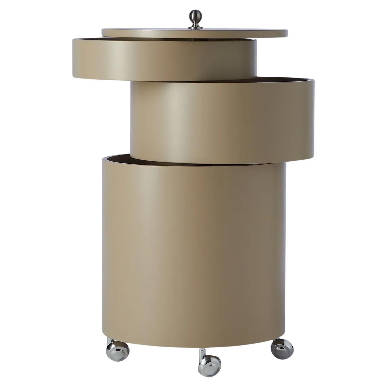 Verpan Barboy Side Table and Mobile Storage by Verner Panton, Mushroom For Sale