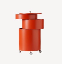 Mesa auxiliar y almacenaje móvil Verpan Barboy de Verner Panton, Naranja