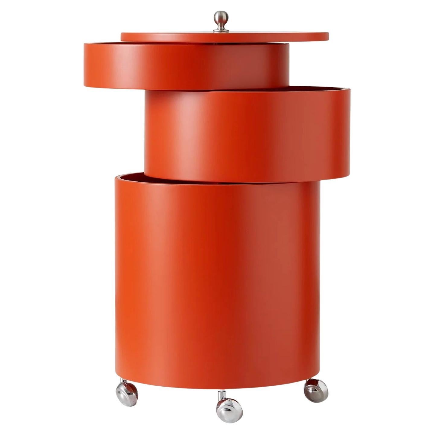 Verpan Barboy Side Table and Mobile Storage by Verner Panton, Orange
