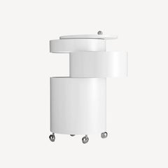 Mesa auxiliar y almacenaje móvil Verpan Barboy de Verner Panton, Blanco