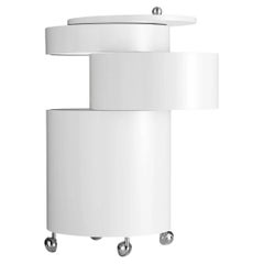 Mesa auxiliar y almacenaje móvil Verpan Barboy de Verner Panton, Blanco