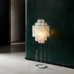 Verpan Fun 1STM Floor Lamp by Verner Panton, Chrome Frame & Seashell Discs