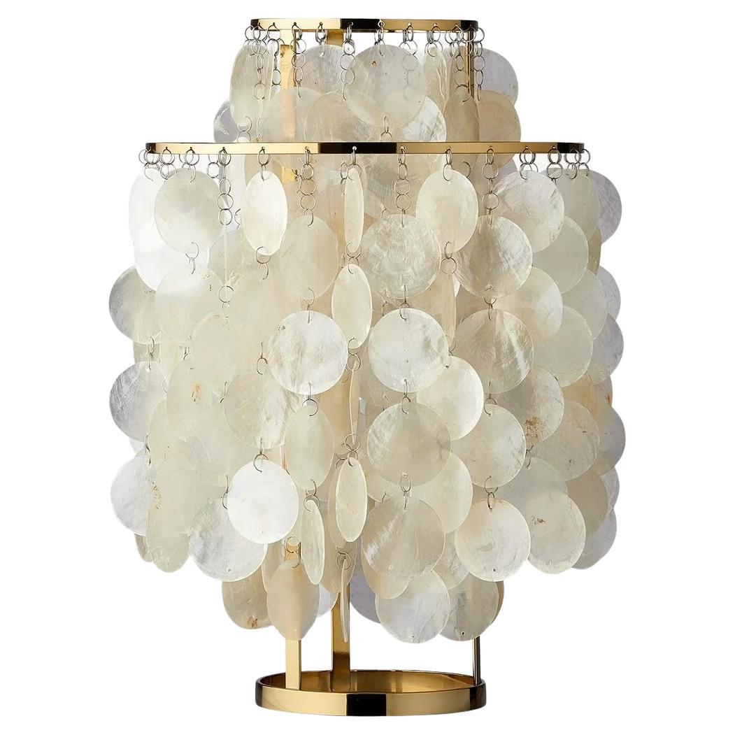 Verpan Fun 2TM Table Lamp by Verner Panton, Brass Frame & Seashell Ø27 cm 10.6