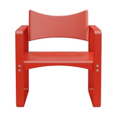 Verpan Series 270 F Armchair by Verner Panton, Brown Red Plywood