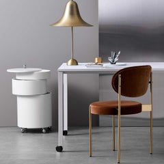 Verpan Series 430 Chair by Verner Panton 1967, Brass Frame, Kvadrat Harald