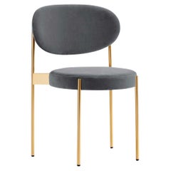 Verpan Series 430 Chair by Verner Panton 1967, Brass Frame, Kvadrat Harald Grey