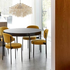 Verpan Serie 430 Tisch von Verner Panton, Runder Tisch, Schwarzes Finish 160cm 63in