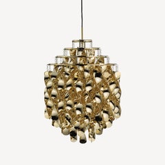 Verpan Spiral SP01 Pendant Lamp by Verner Panton, Gold Spirals Ø45 cm 17.7 in