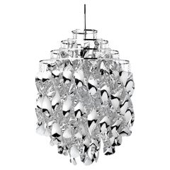 Verpan Spiral SP01 Pendant Lamp by Verner Panton, Silver Spirals, Ø45 cm 17.7