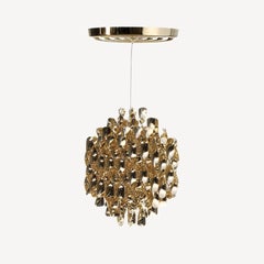 Verpan Spiral SP1 Pendant Lamp by Verner Panton, Gold Spirals, Ø48 cm 18.9 inc