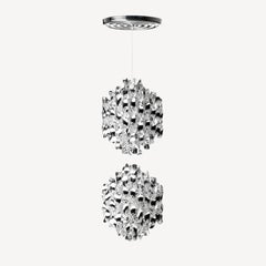 Verpan Spiral SP2 Pendant Lamp by Verner Panton, Silver Spirals, Ø48 cm 18.9 in