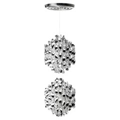 Verpan Spiral SP2 Pendant Lamp by Verner Panton, Silver Spirals, Ø48 cm 18.9 in