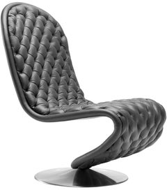 Verpan System 1-2-3 Lounge Chair Deluxe, 1973 by Verner Panton, Black Leather