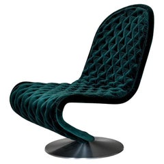 Verpan System 1-2-3 Lounge Chair Deluxe 1973 by Verner Panton, Swivel Base Green